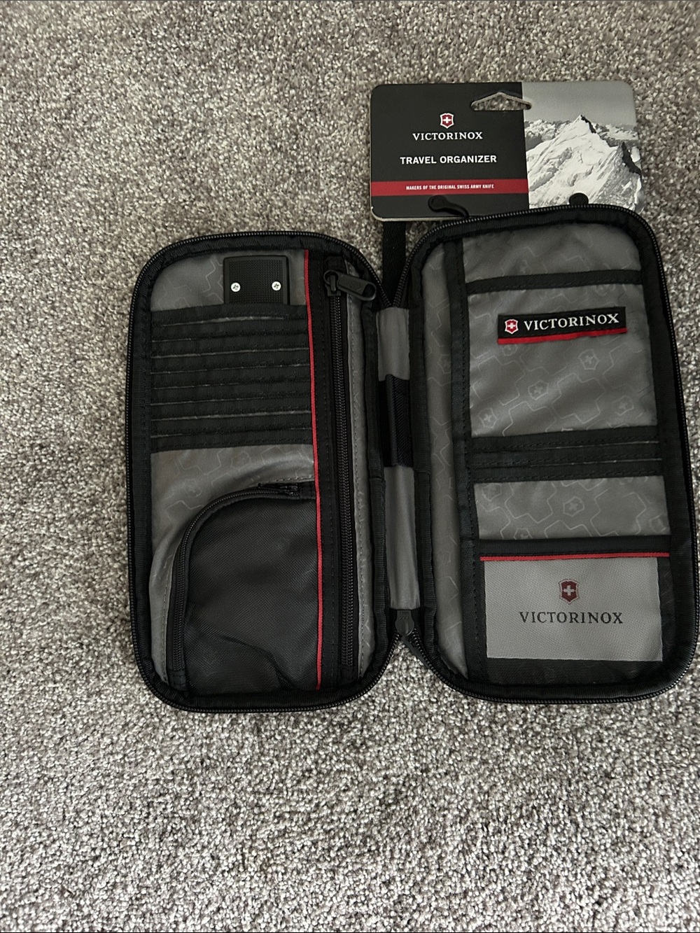 Victorinox Gray and Red Travel Organizer